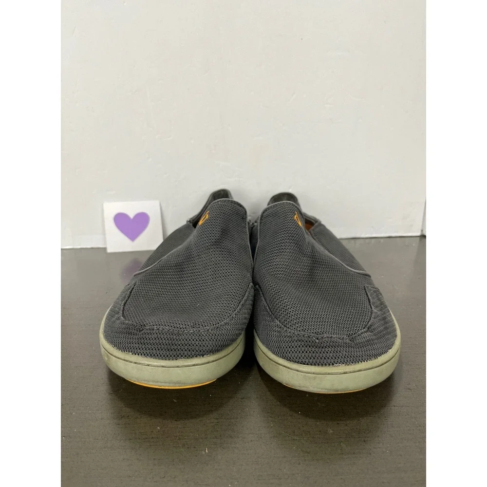 Olukai Nohea Mesh Men size 11 Gray Slip‎ Dock Beach Casual Sneakers Shoes